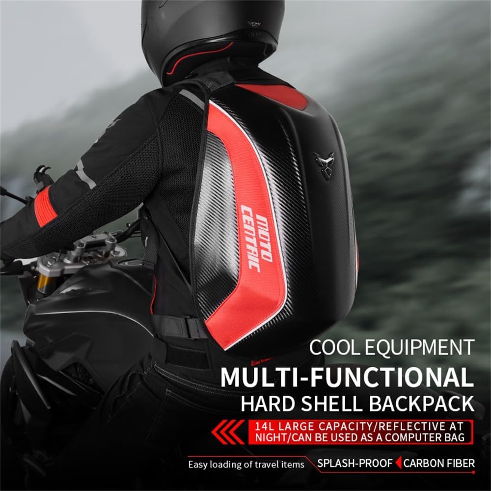 Motorcycle Backpack Waterproof Large Capacity Carbon Fiber Rider Backpack Har...