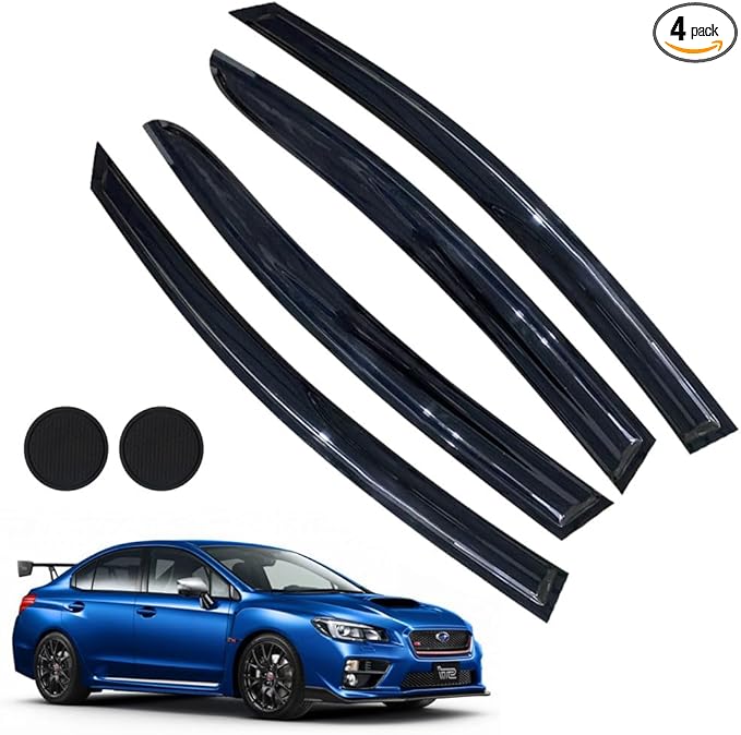 Rain Guards for WRX & WRX STi 2015-2021 Models, Tape-on Side Window Defle...