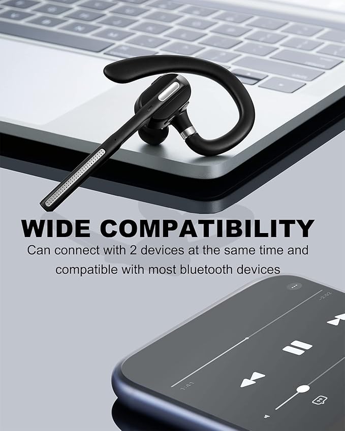 Bluetooth Headset V5.1, Wireless Headset