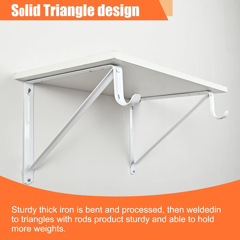 10 Pack Heavy Duty Closet Shelf & Rod Brackets, Wall Mounted Closet Shelf...