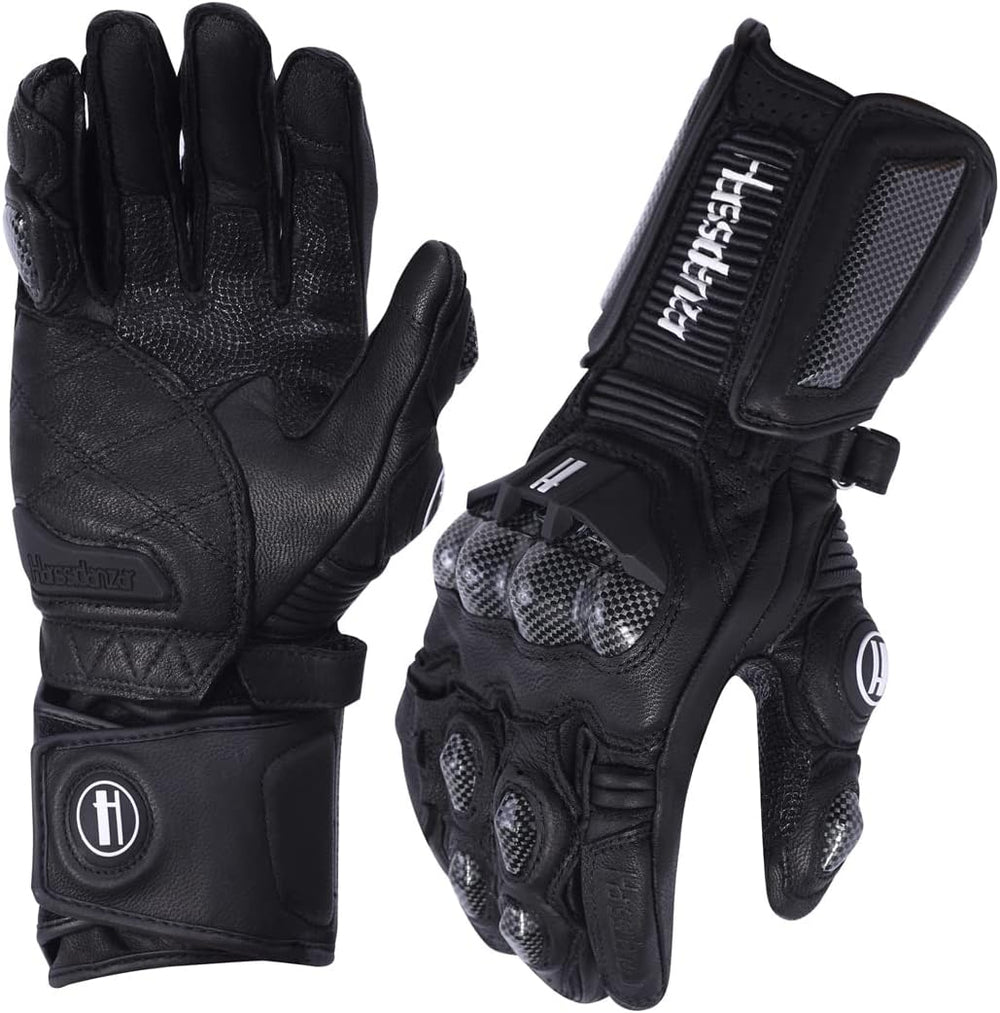 Harssidanzar Leather Motorcycle Gloves