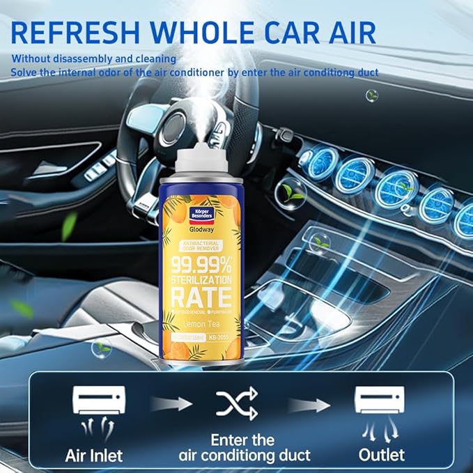 Glodway Whole Car Air Refresher, Odor Eliminator Remover Spray (Pack of 5)
