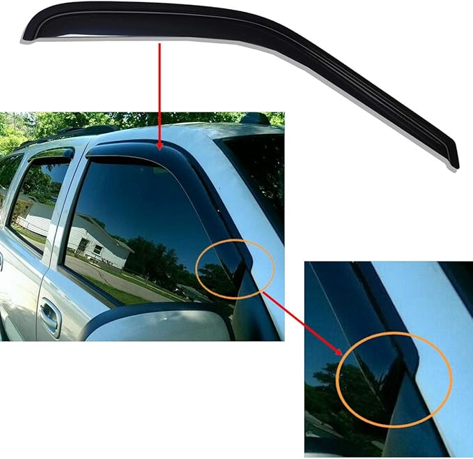 Lightronic Extra Durable Tape-on Auto Vent Window Visor, Fit 2000-2006 (4Pcs)