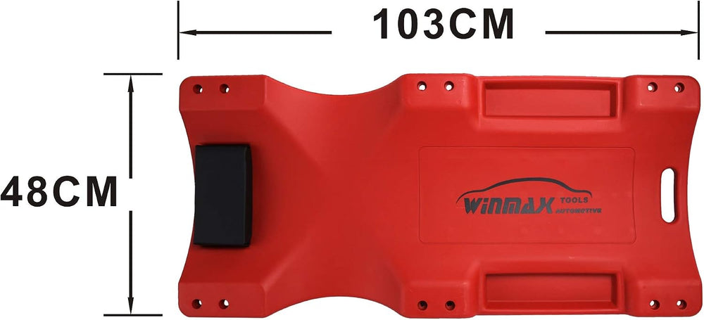 WINTOOLS Low Profile Red 40 Inch Creeper Garage Plastic Rolling Car Repair Me...