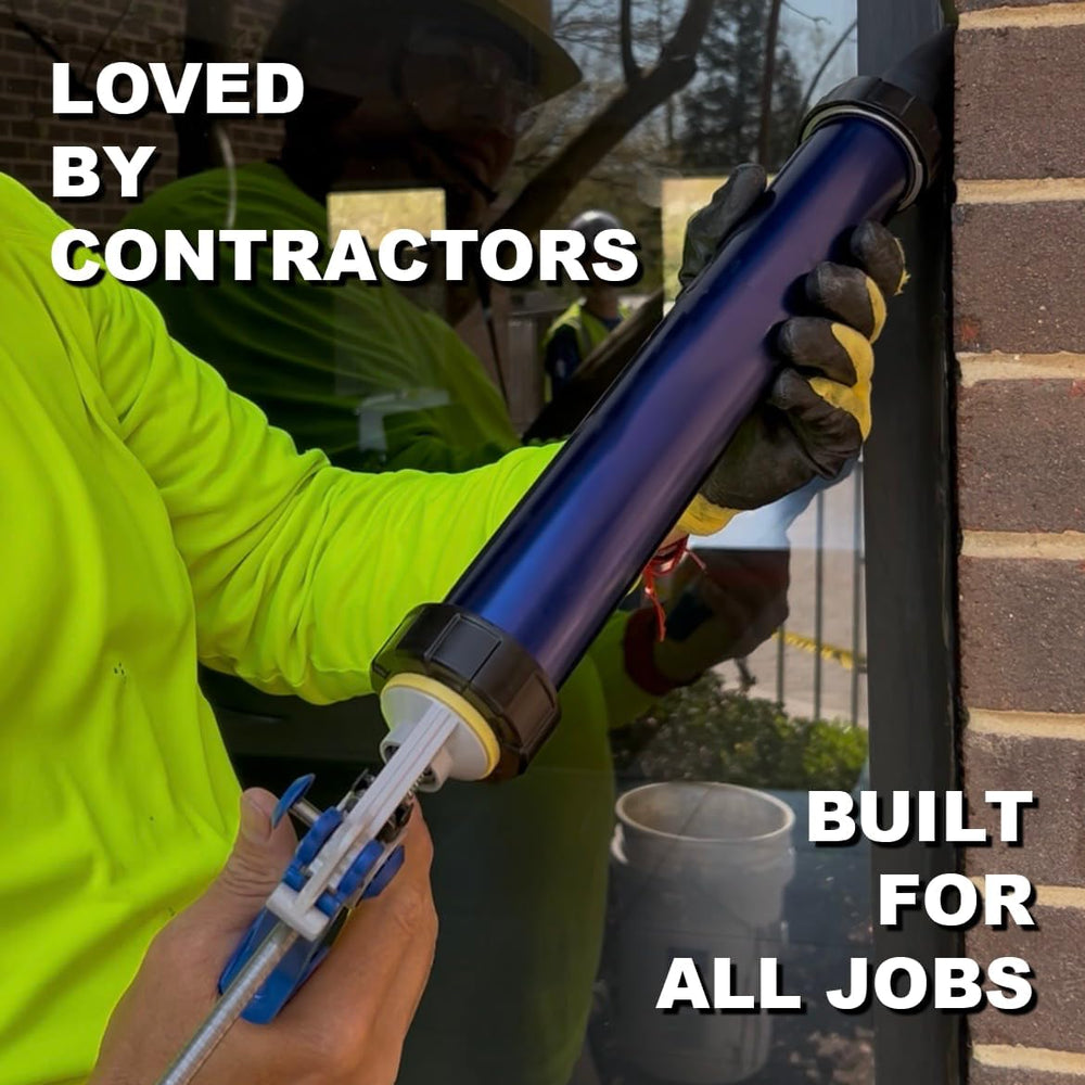 Newborn 360-DT Dual-Thrust Industrial Caulking Gun, 10 oz Cartridge, Adjustab...