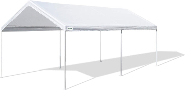 Caravan Canopy D2C20011 Domain Shelters Pro 200 10' x 20' Carport, Upgraded Version, White