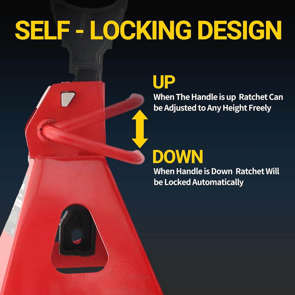 3 Ton Jack Stands, 1 Pair Heavy Duty Steel Car Jack Stands with Double Lockin...
