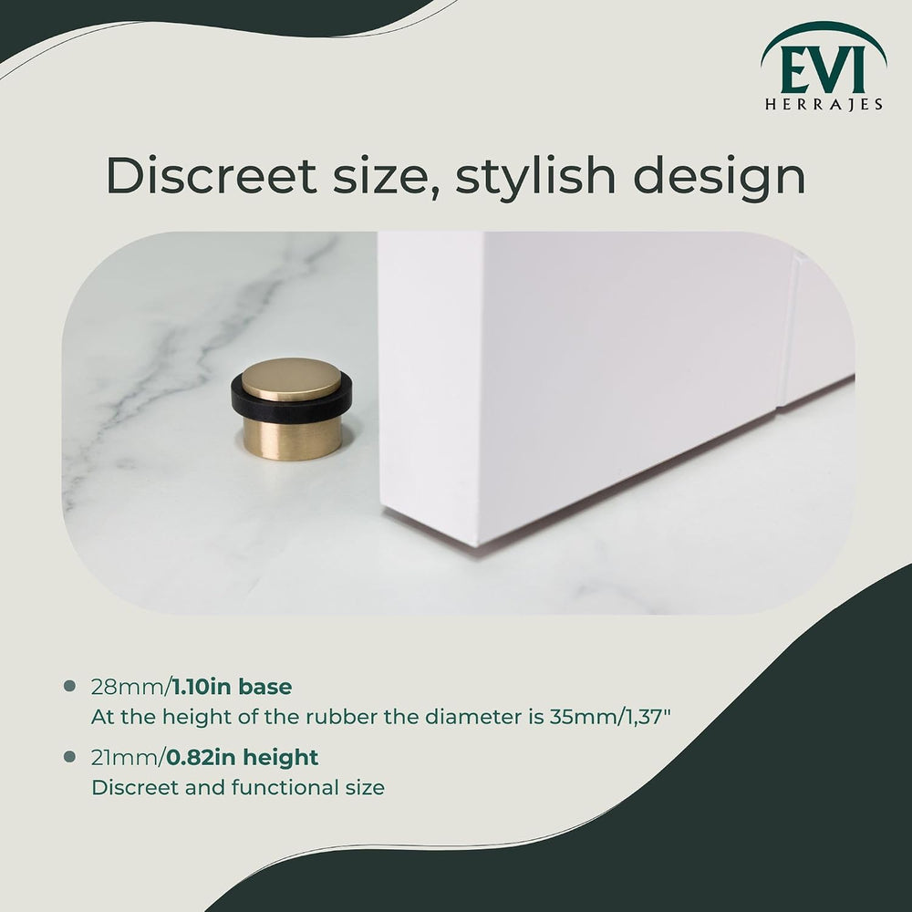 EVI Herrajes | Adhesive Door Stop | Threaded Base | W:1,1in H:0,8in | Matte F...