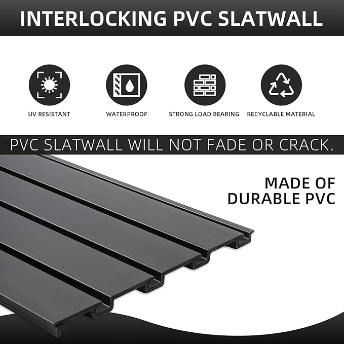 Slatwall Panel Garage Wall Organizer, Heavy Duty Wall Mounted Garage Slat Wall