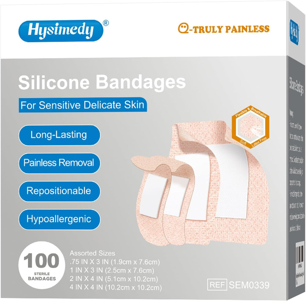 Hysimedy Silicone Bandages for Sensitive Skin Variety Pack Painless Removal