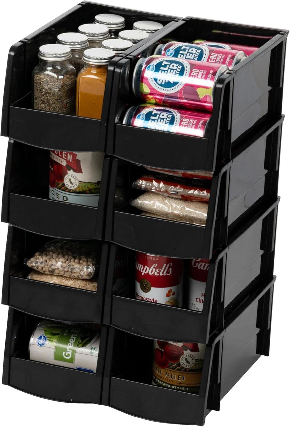 IRIS USA Plastic Shelf Bins Stackable Open Front Storage Bins Plastic Hanging...