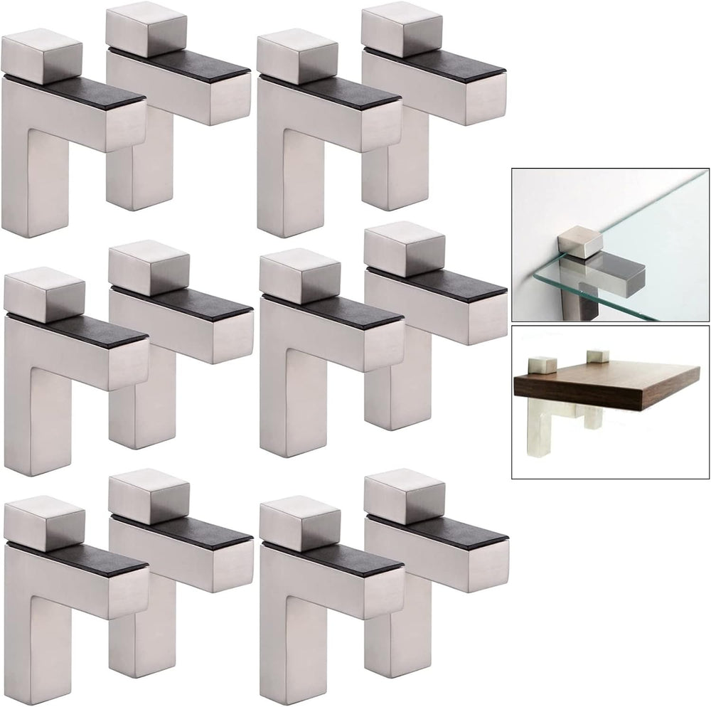 AWEN 12pcs Solid Metal Adjustable Wood/Glass Shelf Bracket Wall Mount, Shelf ...