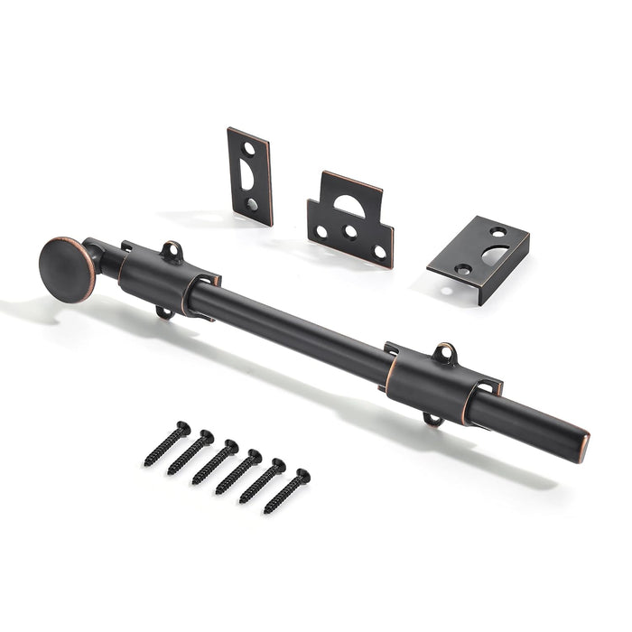 khtumeware 24 inches 1-Pack, Venetian Bronze Solid Brass Dutch Door Surface Slide Latches & Slide Surface Bolts, Decorative Surface Slide Bolts for Windows and Doors