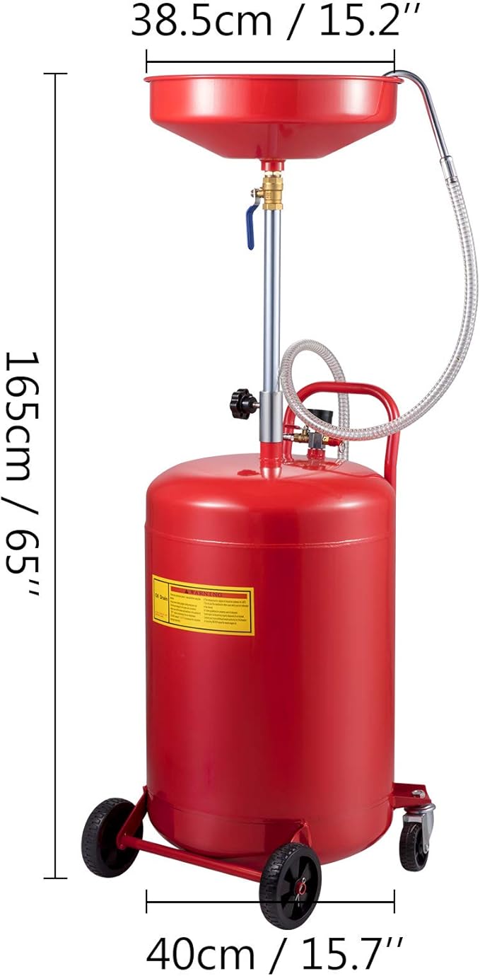 VEVOR 20-Gallon Waste Oil Drain Tank, Air Operated Portable Oil Drainer