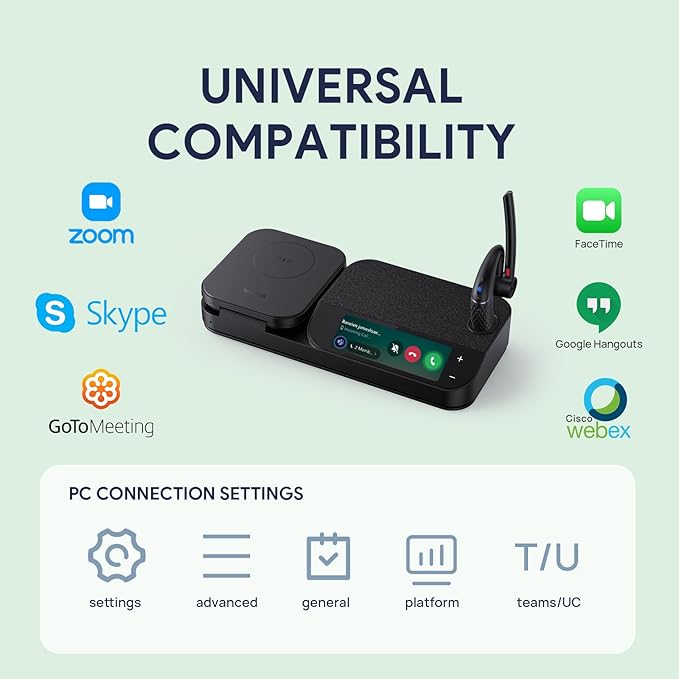Yealink Bluetooth Headset Workstation, Office Wireless Headset