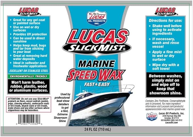 Lucas Oil 10980 Slick Mist Marine Speed Wax (Pack of 12)
