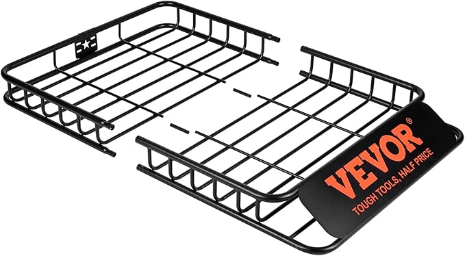 VEVOR Roof Rack Cargo Basket, Heavy-Duty 200 LBS Capacity Universal Roof Rack
