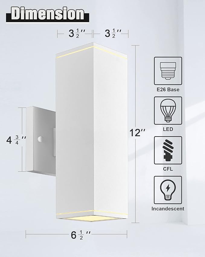 Ken & Ricky Outdoor Wall Lights, Modern Exterior Up and Down Wall Sconces...