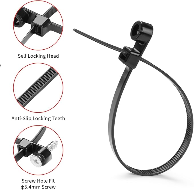 1000 PCS 14 inch Black Zip Ties