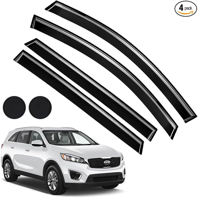Rain Guards for Kia Sorento 2016-2020, Tape-on Side Window Deflectors for Kia