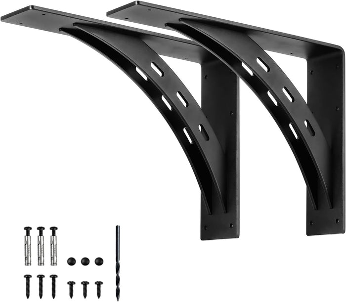 16 inch x 12 inch Heavy Duty Shelf Brackets , Metal Mantel Brackets (Set of 2) Fireplace Mantel Brackets - Countertop Support , Max Load 1100 Lbs (16 ’‘ x 12’‘ )