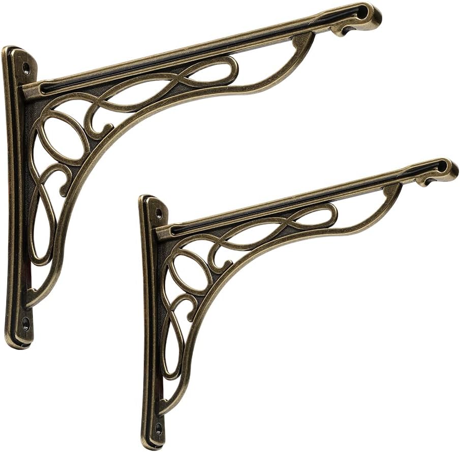 2 PCS 10 Inch Bracket Shelf Brackets Cast Iron Metal Corbels Ancient European...