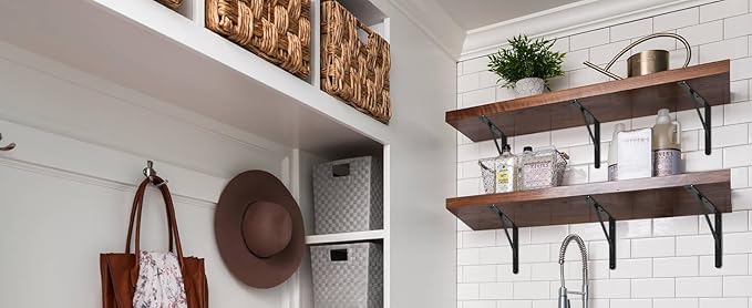 12 Pack L12 x H 8" Black Heavy Duty Shelf Brackets