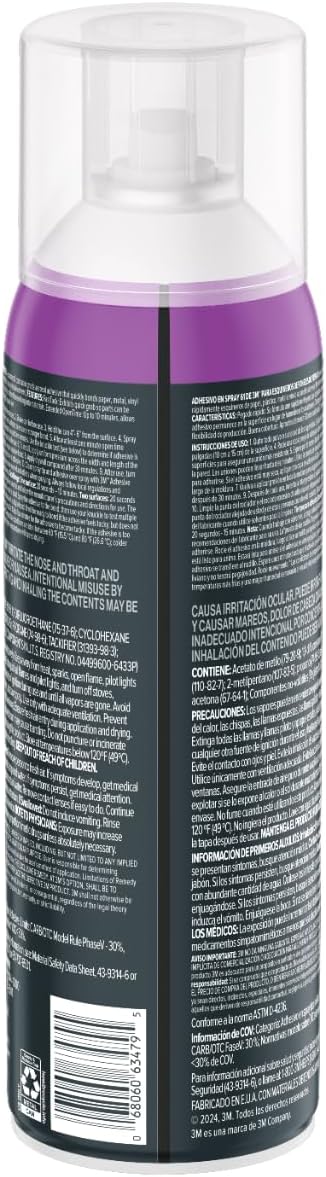 3M Corner Bead 61 Spray Adhesive, 14.1 oz. (Pack of 6), Low VOC, Quick Bond, ...