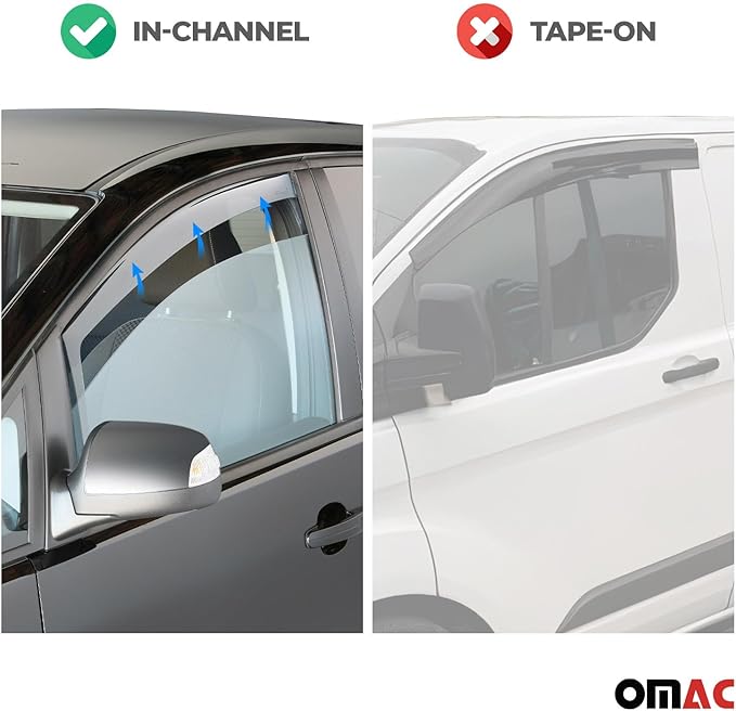 OMAC Window Visor Vent Rain Deflector (2 Pcs)