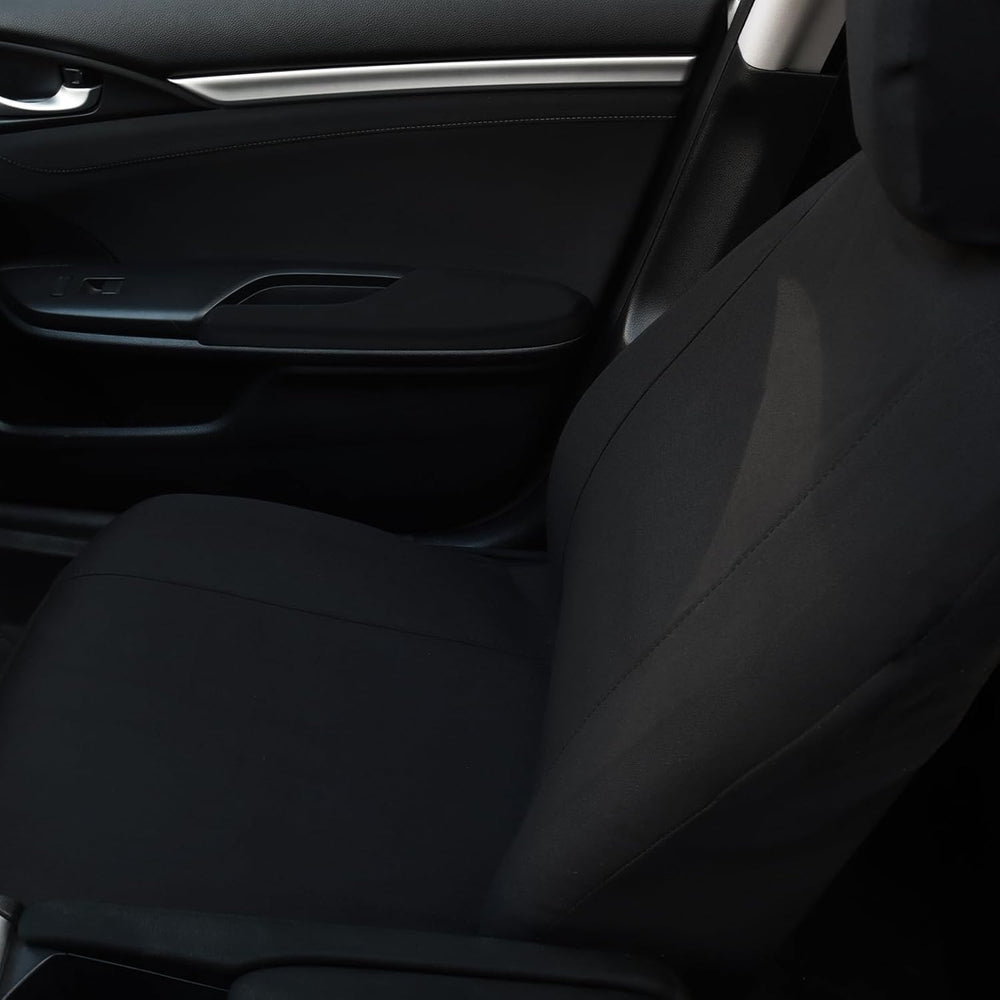 Champlus Car Seat Covers for Two Front Seats, Universal Fit, Black