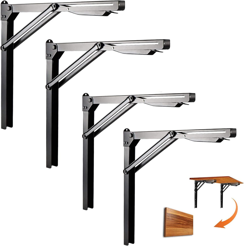 Ultrawall 24 inch Folding Shelf Brackets, Steel Wall Mounted Shelf Bracket