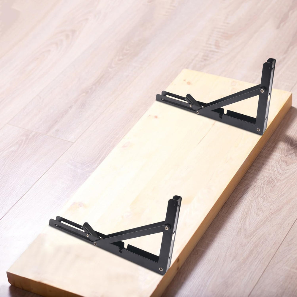 5 Pairs (10 PCS) 12 Inch Folding Shelf Brackets,Metal Collapsible Shelf Brack...