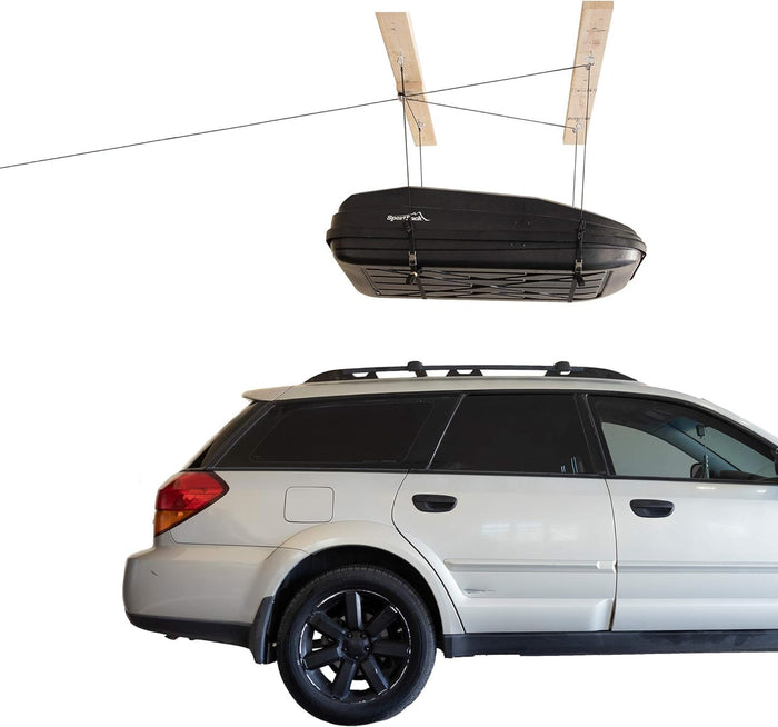 HARKEN Hoister Ceiling Mounted Garage Storage Pulley System for Cargo, Rooftop Carriers, Kayaks, Canoes, Surf, Paddle Boards, Dinghies, 145lb Max, 12ft, 7803.12