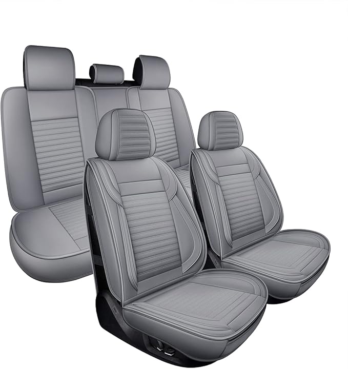 LINGVIDO Car Seat Covers, Breathable and Waterproof Faux Leather Automotive