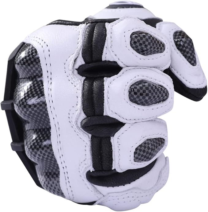 Harssidanzar Breathable Leather Motorcycle Gloves Touchscreen