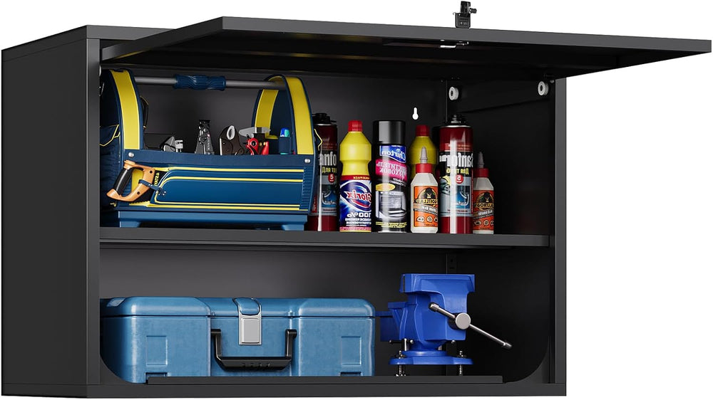 Metal Wall Storage Cabinet Adjustable Shelf 22'' Tall Steel Garage Wa...