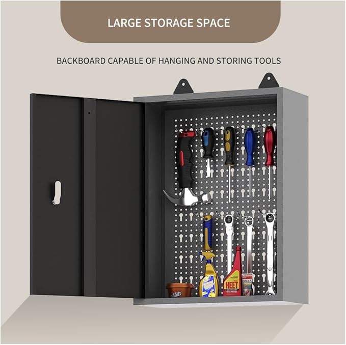 JZD Steel Wall Mount Storage Garage Cabinet, Metal Hanging Tool Cabinets