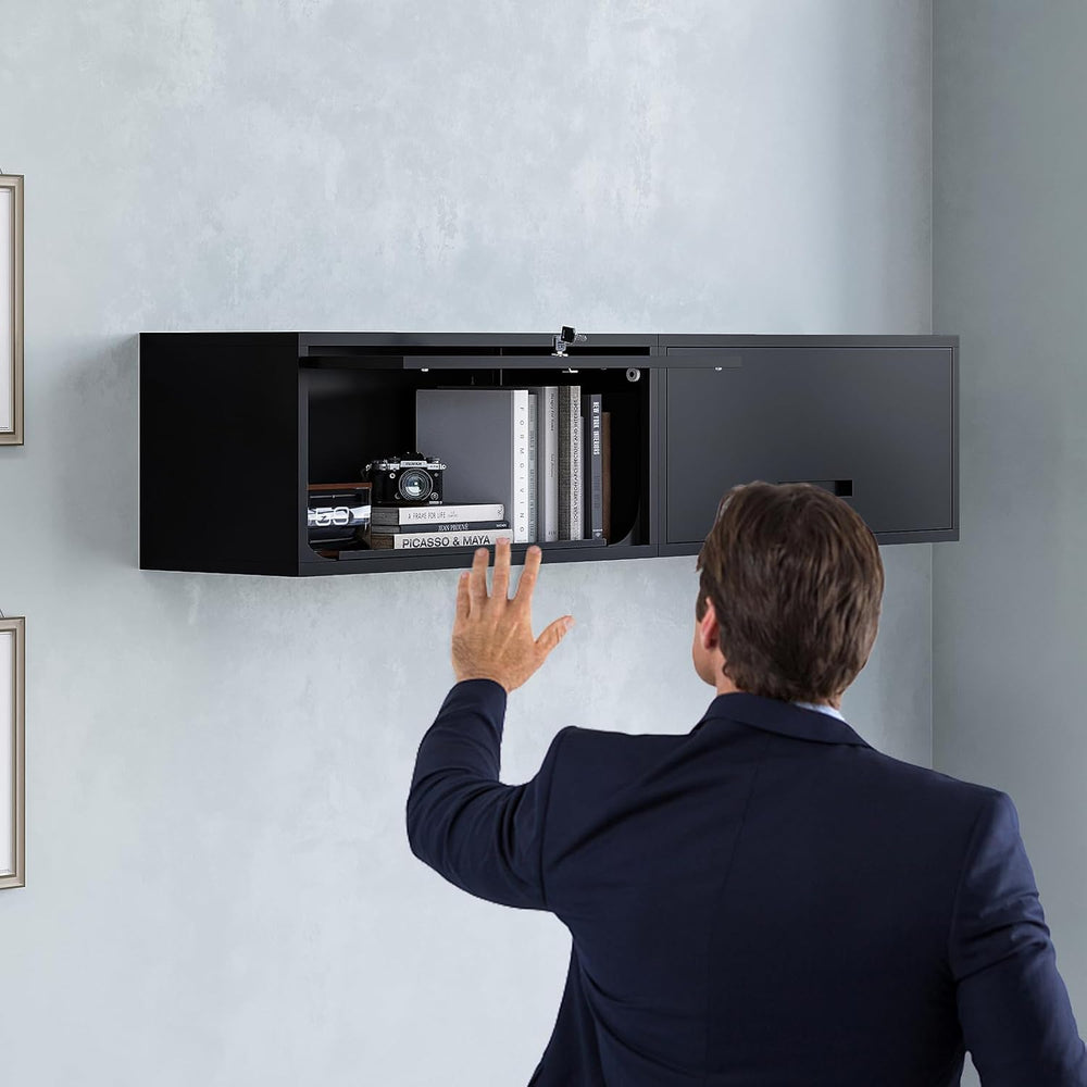 MIIIKO Wall Cabinet with 1 Door, Wall Mounted Garage Tool Cabinets, Small Met...