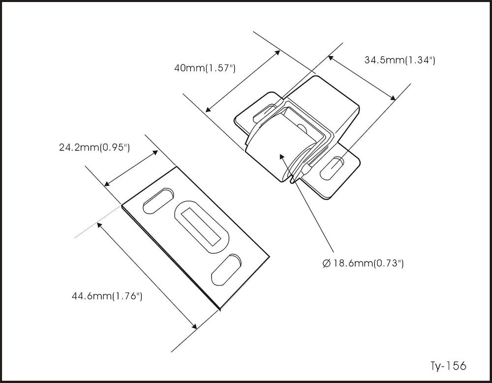 QCAA Heavy Duty Large Jumbo Roller Catch Latch for Closet Doors and Cabinets,...