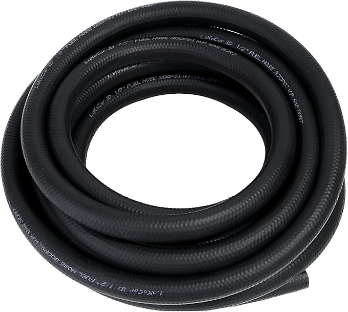 LokoCar Rubber Fuel Hose Line Push Lock 1/2" ID SAE 30R7 NBR 25ft 300PSI...