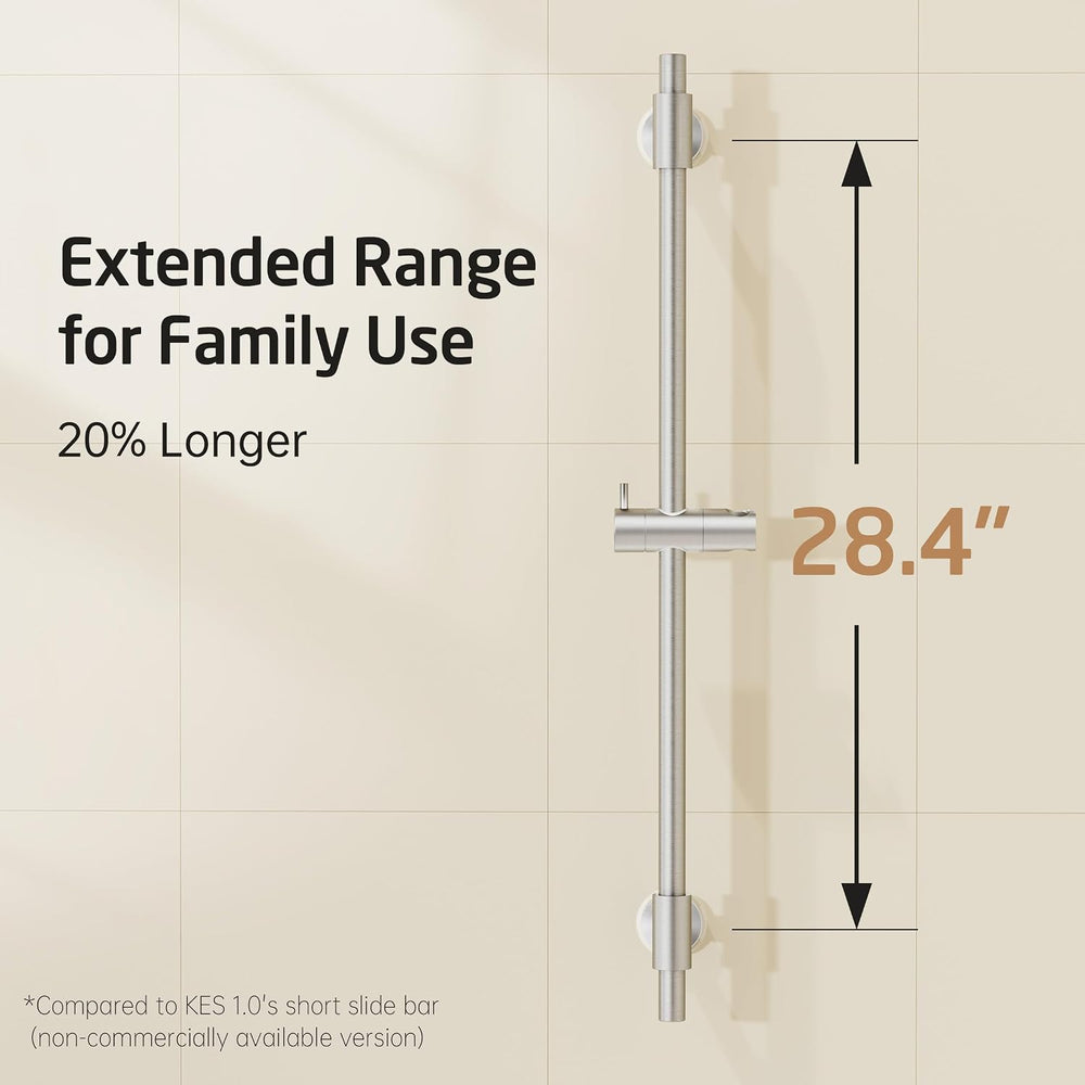 KES No Drill 30-Inch Shower Slide Bar with Adjustable Handheld Shower Head Ho...