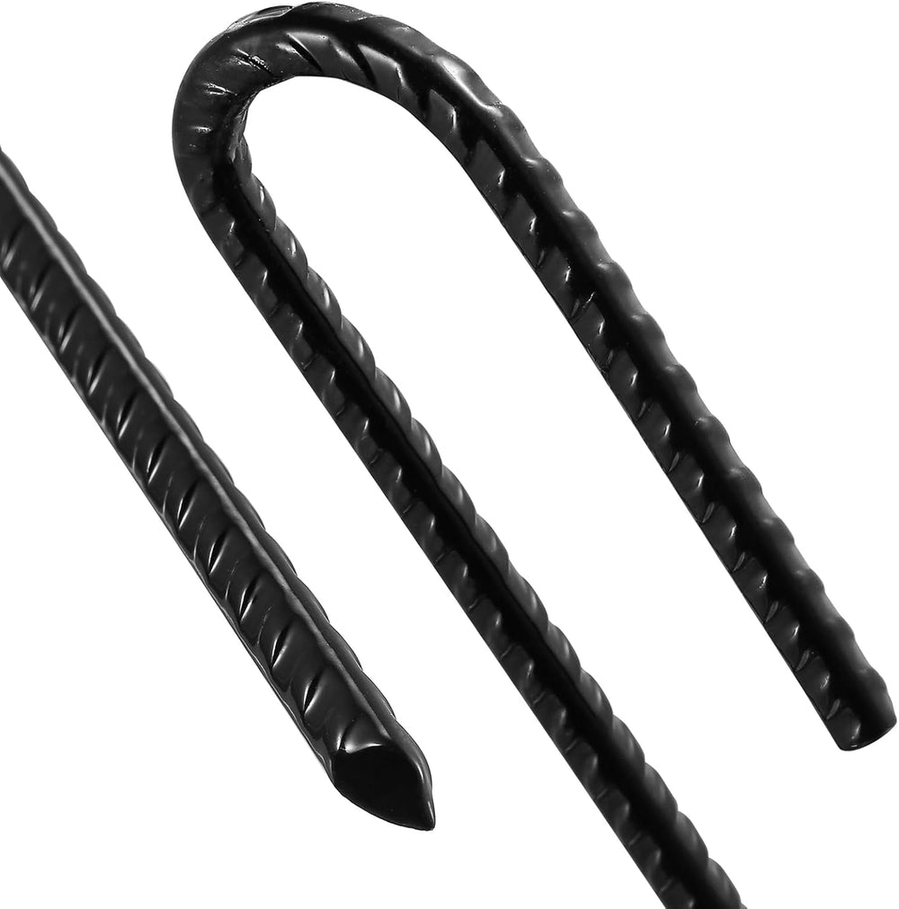 Wensilon 12-Inch Rebar J Hooks 50 Pack, 1/4-Inch Heavy Duty Ground Anchors