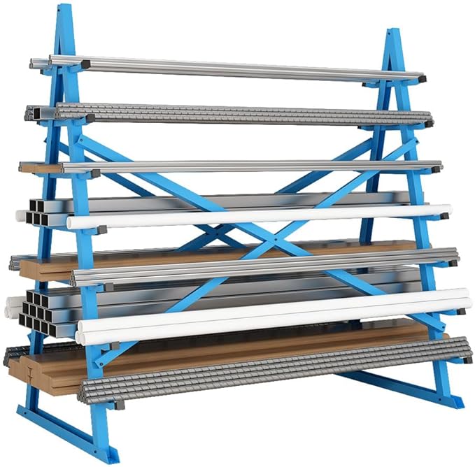 Yeeoy Steel Horizontal Storage Rack, 7 Tier Detachable Lumber Storage Rack