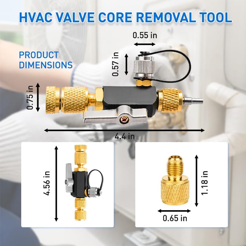 HVAC Valve Core Removal Tool, Dual Size SAE 1/4" & 5/16"
