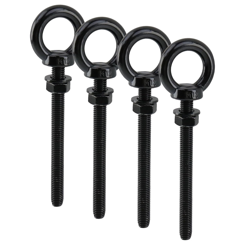 Dnyta 4 Pcs M12 Stainless Steel Eye Bolt, M12 x 130mm(1/2" x5-1/8) Eyebolts