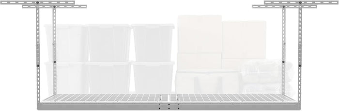 MonsterRax 2x8 Overhead Garage Storage Rack, White, 12"-21" Height