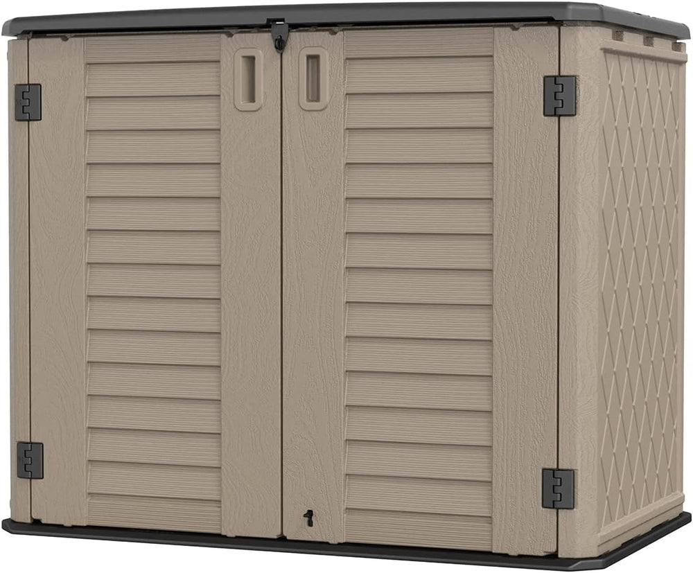 KINYING Outdoor Storage Shed - Horizontal Storage Cabinet Waterproof for Gard...