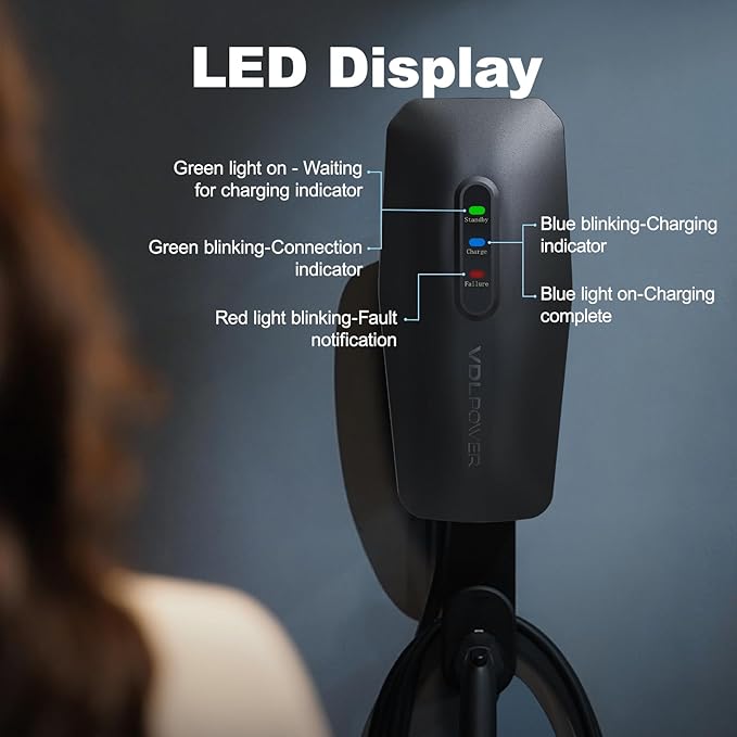 Level 1/2 EV Charger for Tesla 16Amp, Electric Vehicle Portable Charger