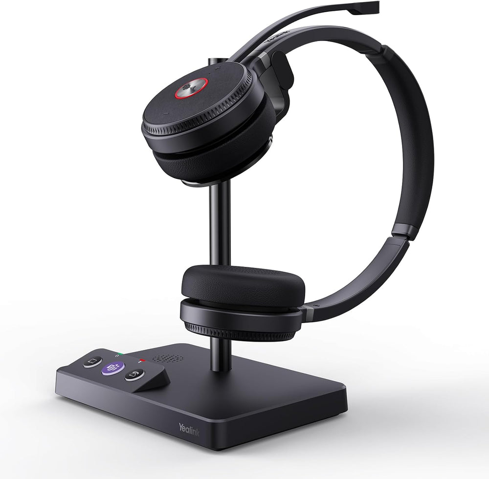 Yealink WH62 Dual Teams DECT Wireless Headset 525 ft Range, Work Headphones