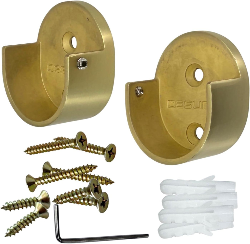 Closet Rod Support Flanges with Screw On Attachment | Heavy Duty 32mm Diamete...